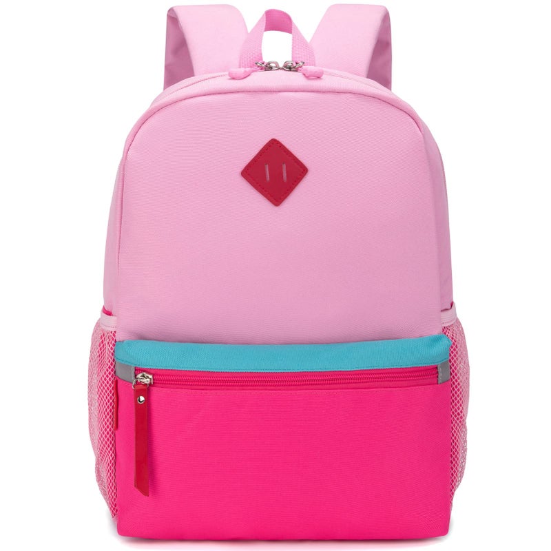 HawLander Little Kids Backpack for Boys or Girls, Toddler School Bag Fits 3 to 6 years old, Pink, 15 Inch - Image 1